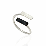 Handmade Silver 925 ring with black platinum thumbnail 1