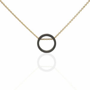 Small link necklace black and gold