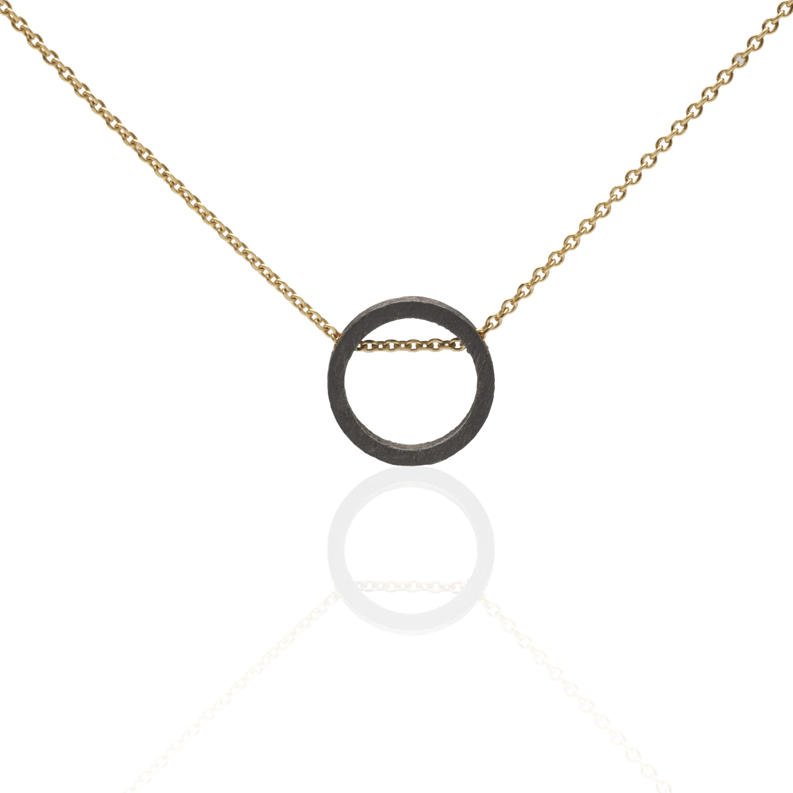 Small link necklace black and gold