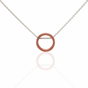 Small link necklace pink gold and silver