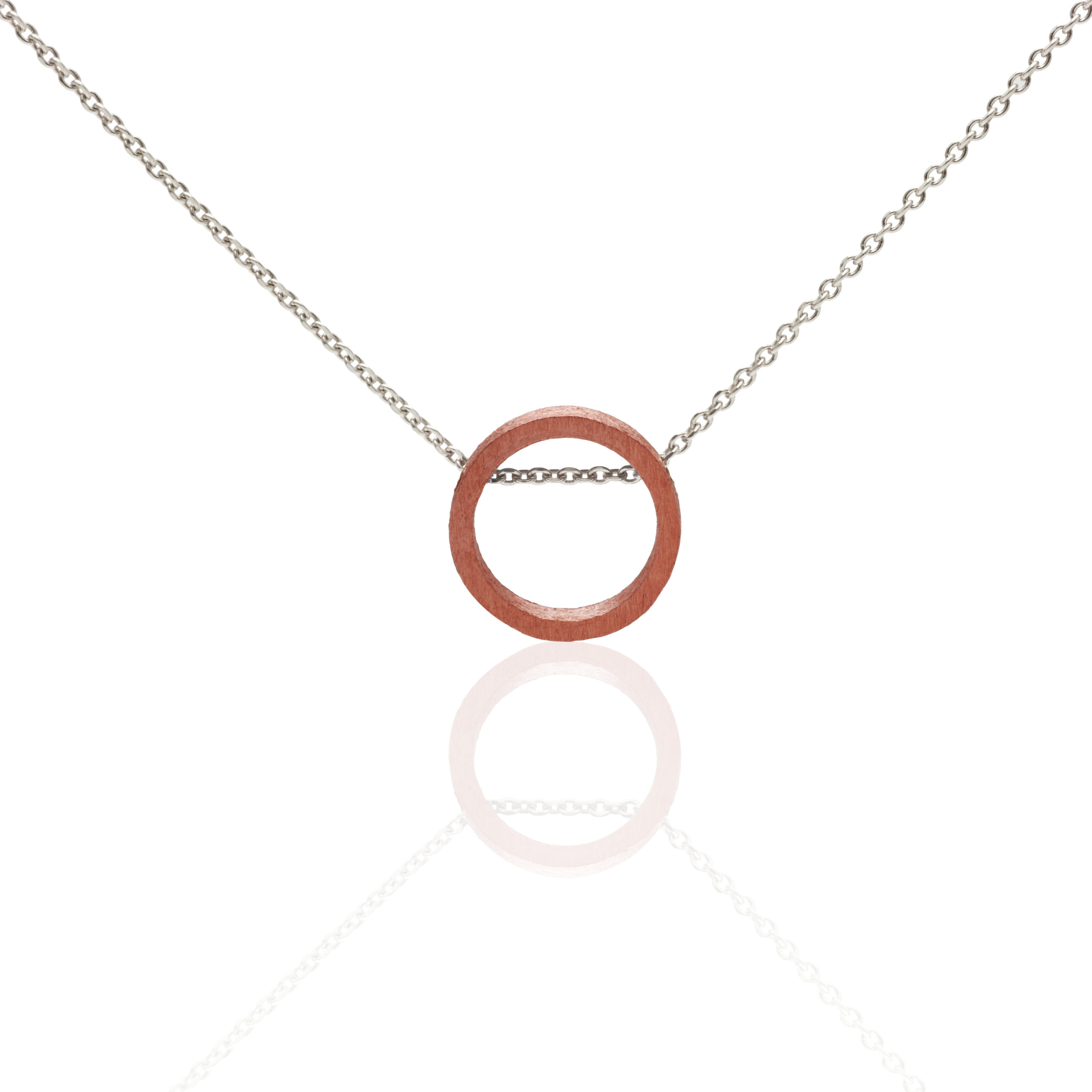 Small link necklace pink gold and silver
