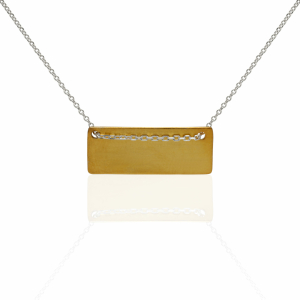 Rectangle necklace gold and silver