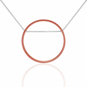 Large link necklace pink gold and silver