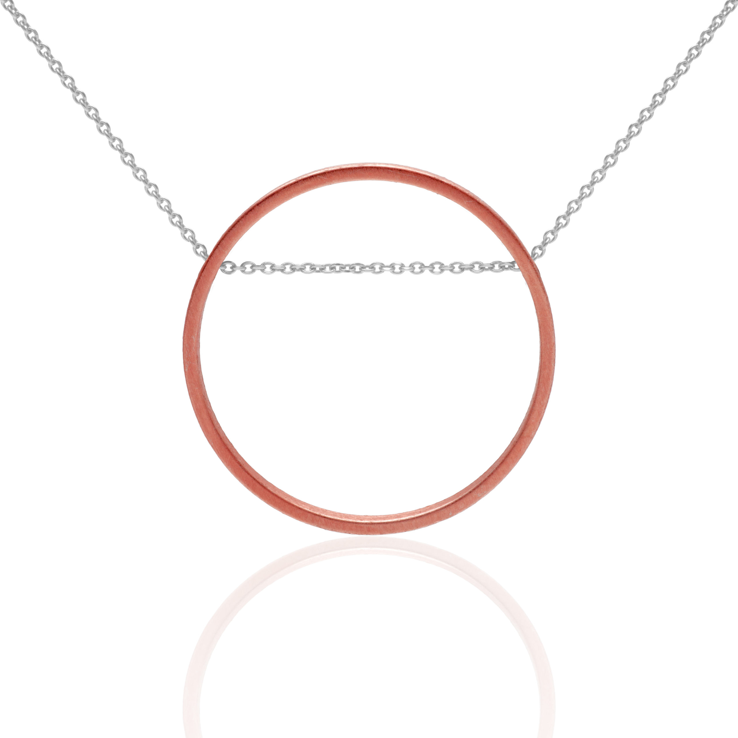 Large link necklace pink gold and silver