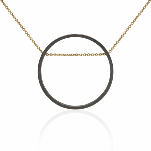 Large link necklace black and gold