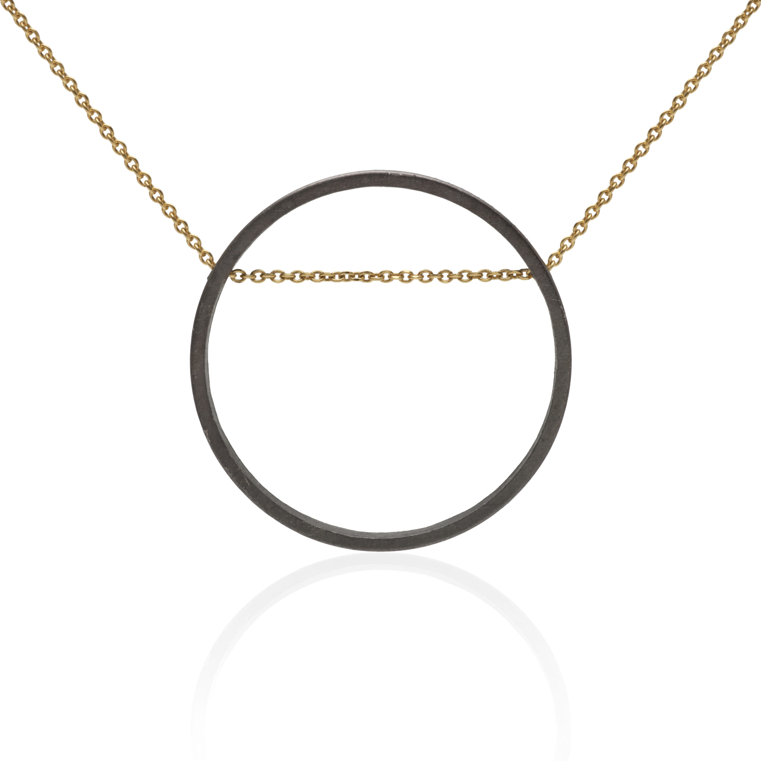Large link necklace black and gold