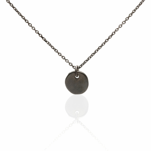 Small coin necklace silver 925 black platinum