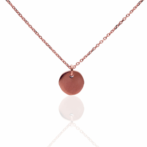 Small coin necklace silver 925 pink goldplated
