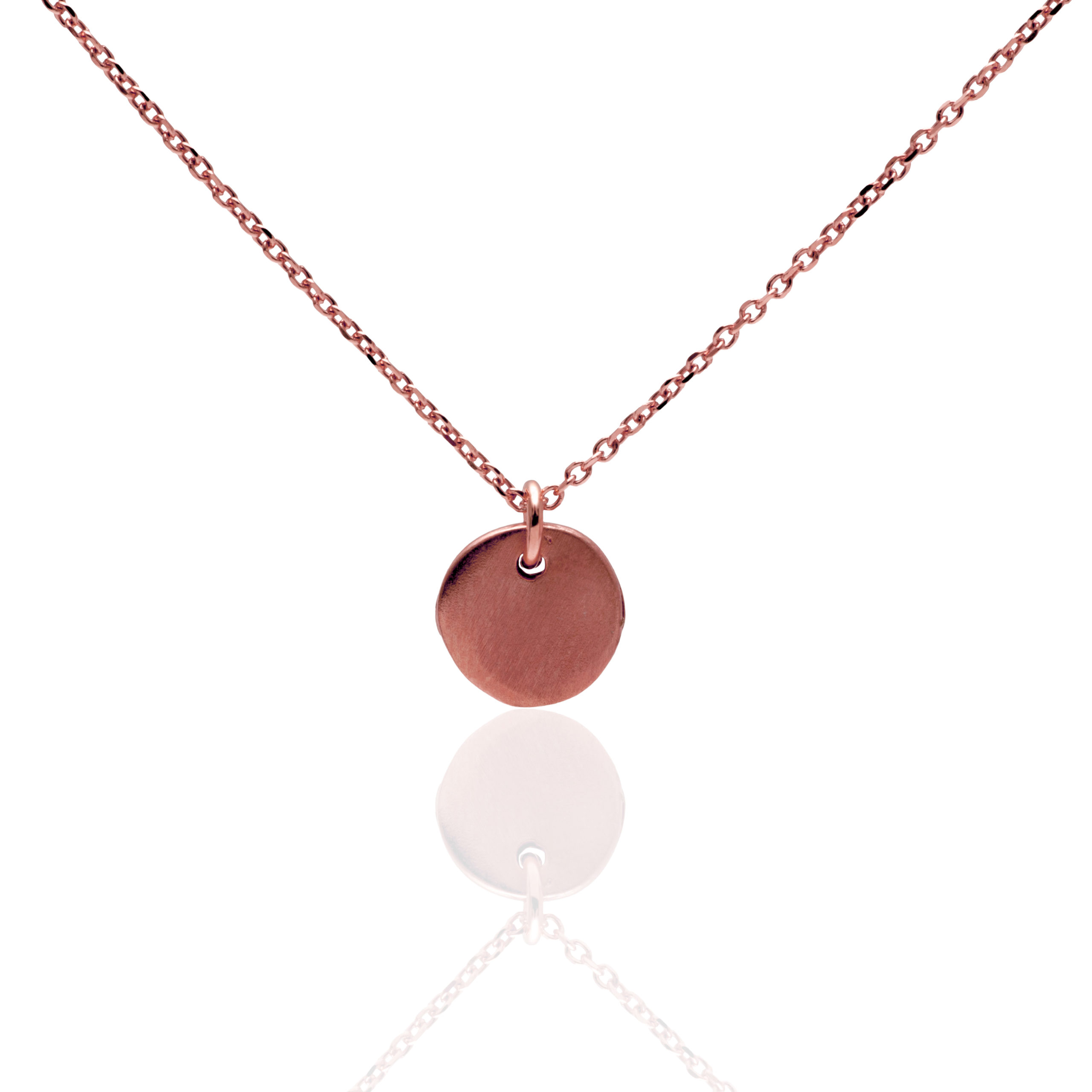Small coin necklace silver 925 pink goldplated