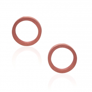 Circle stud earrings pink gold