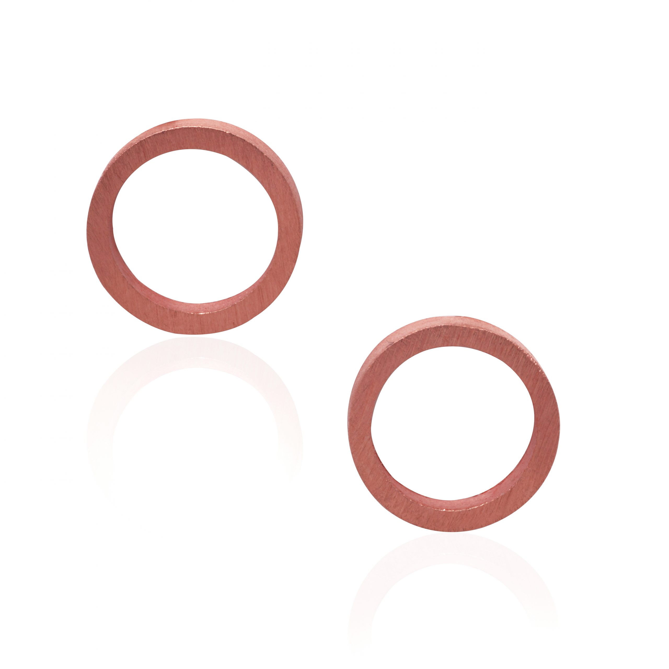 Circle stud earrings pink gold