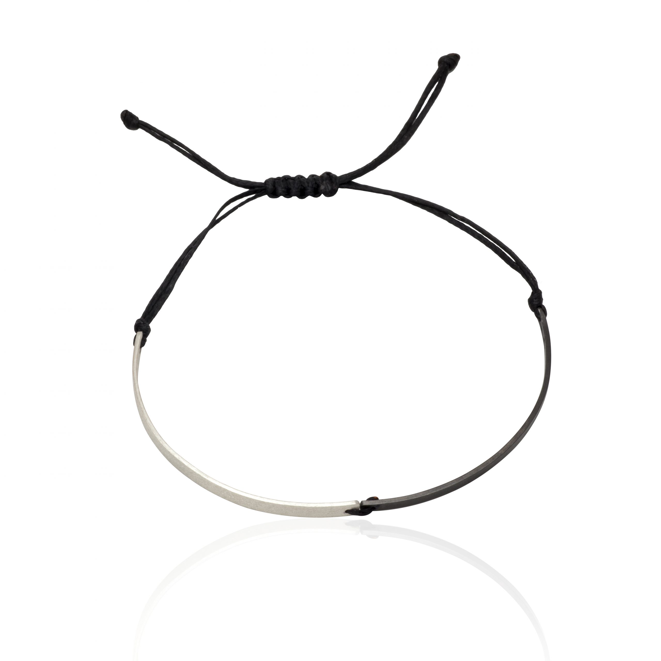 Cuff bracelet black and silver