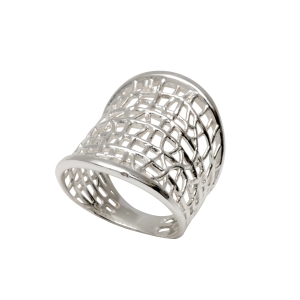Dreamcatcher ring silver large