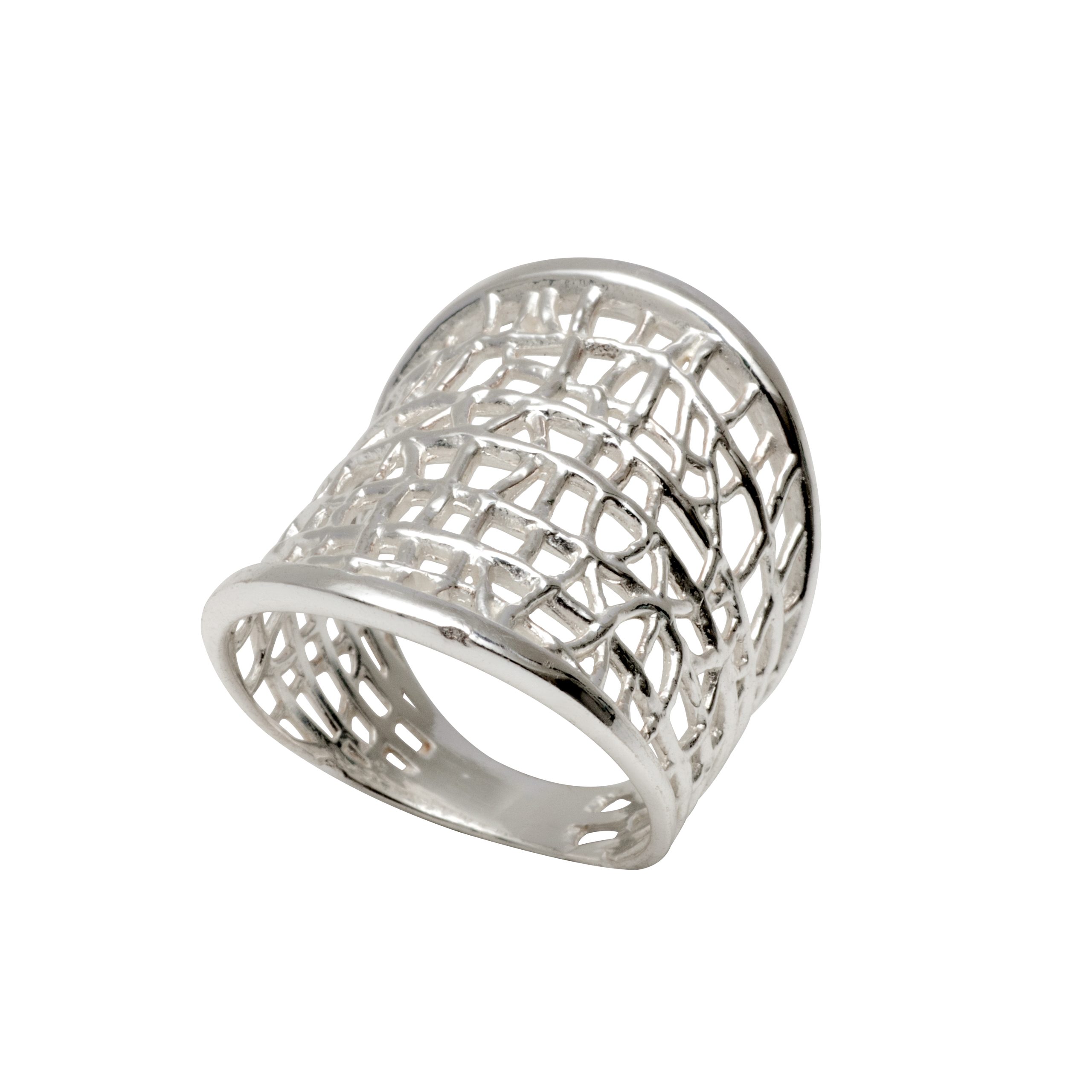 Dreamcatcher ring silver large