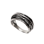 Linear ring oxidized silver thumbnail 1