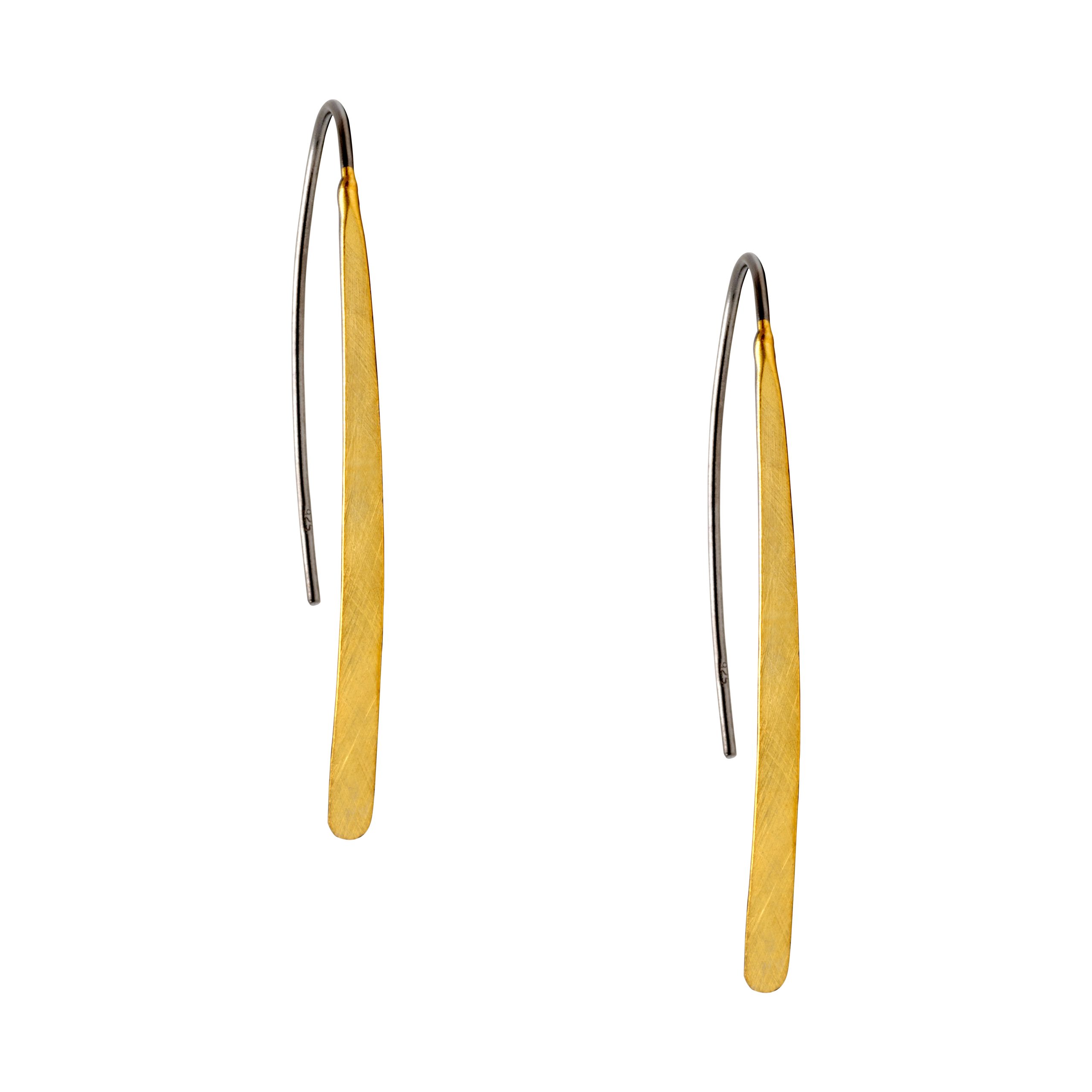 Bar Earrings Gold and Black