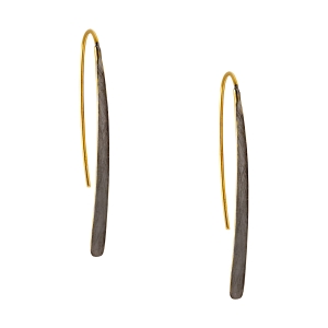 Bar Earrings Black and Gold