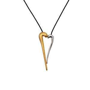 Heart necklace Gold and Silver Large