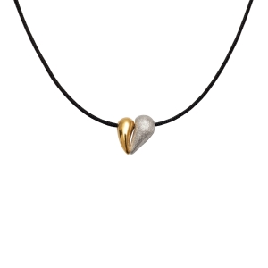 Heart Necklace Gold and Silver Small