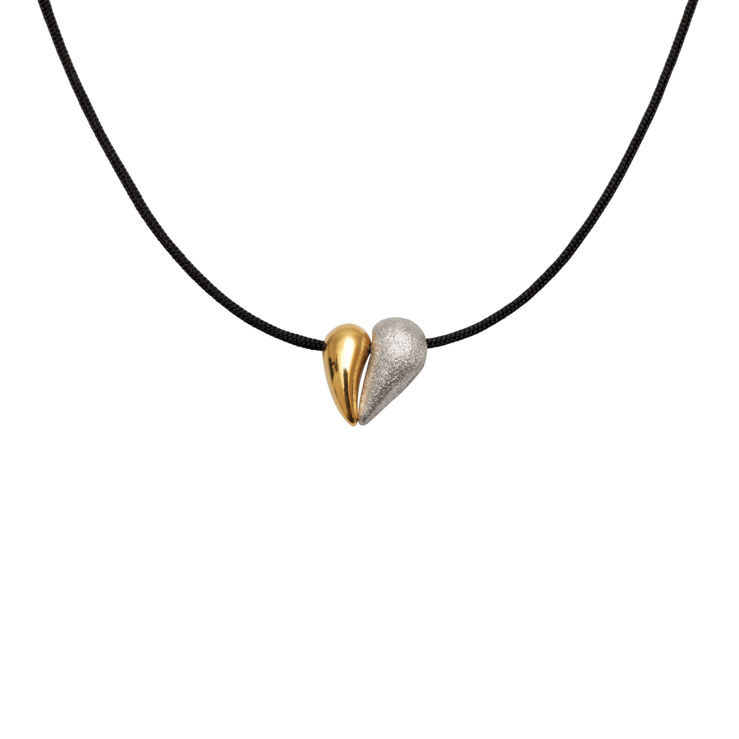 Heart Necklace Gold and Silver Small
