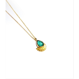 Chrysocolla quartz pendant