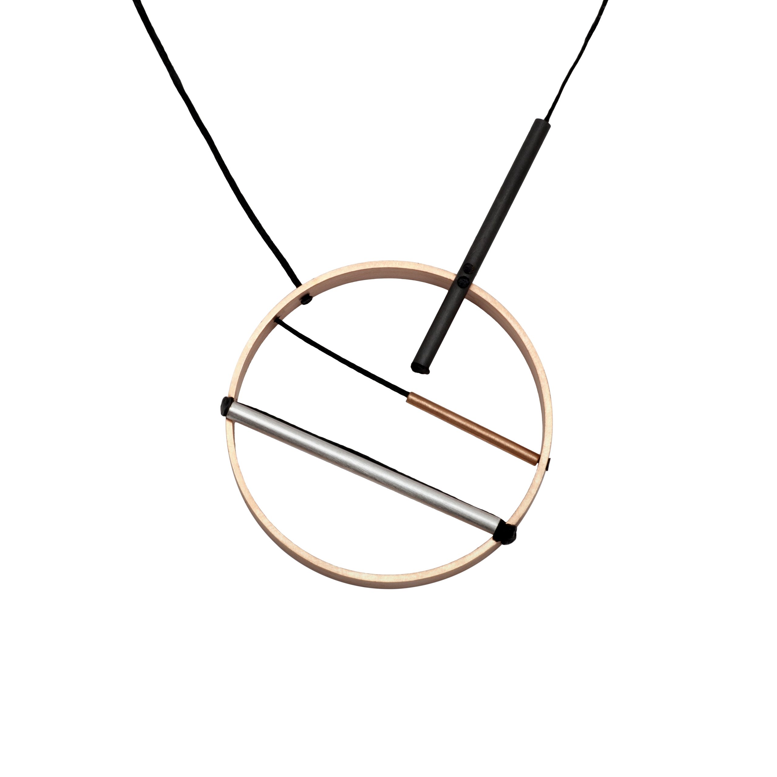 Pipes necklace pink gold