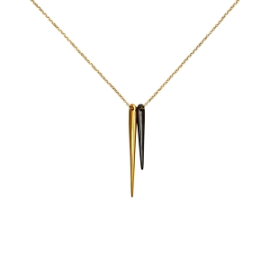 Stalactites gold & black necklace