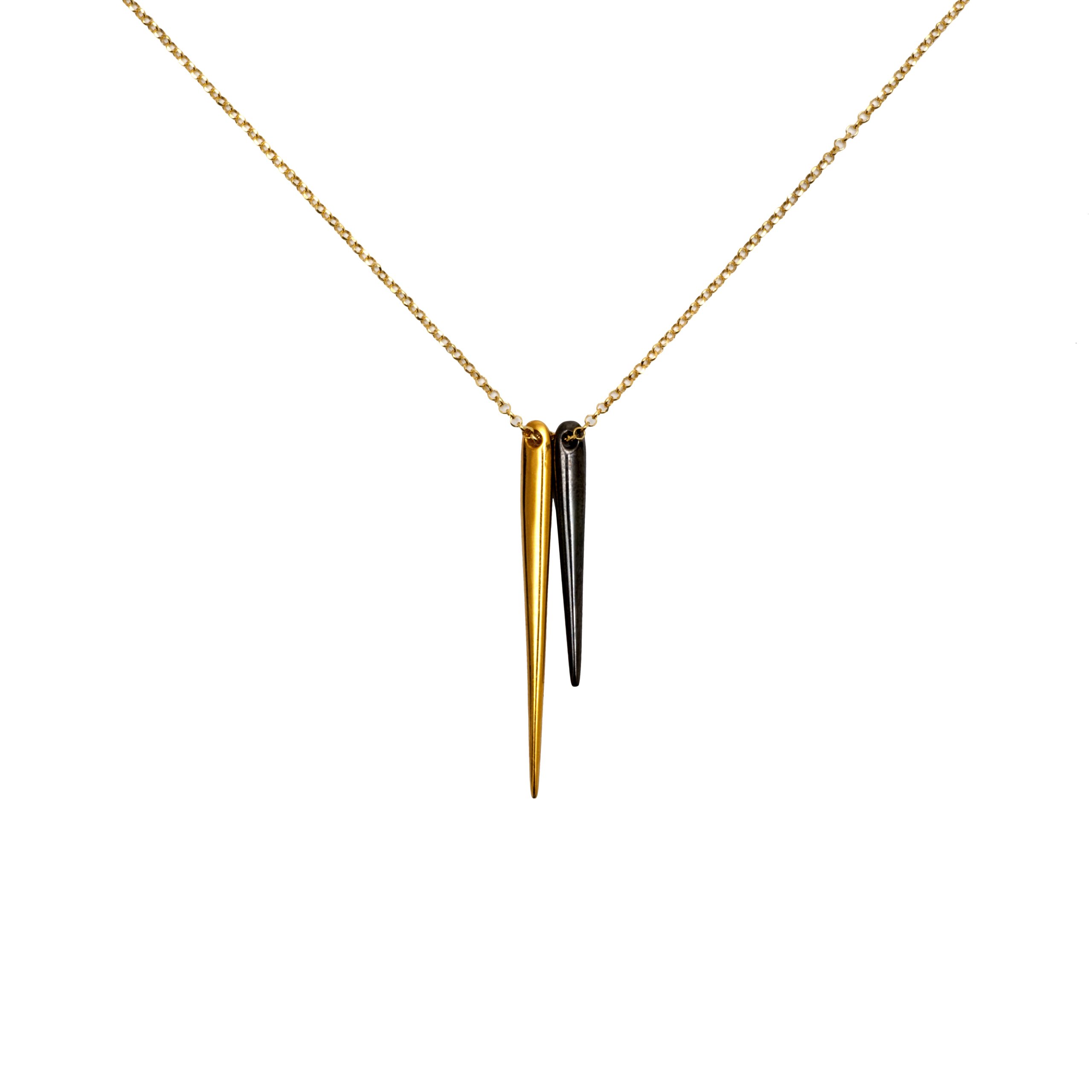 Stalactites gold & black necklace