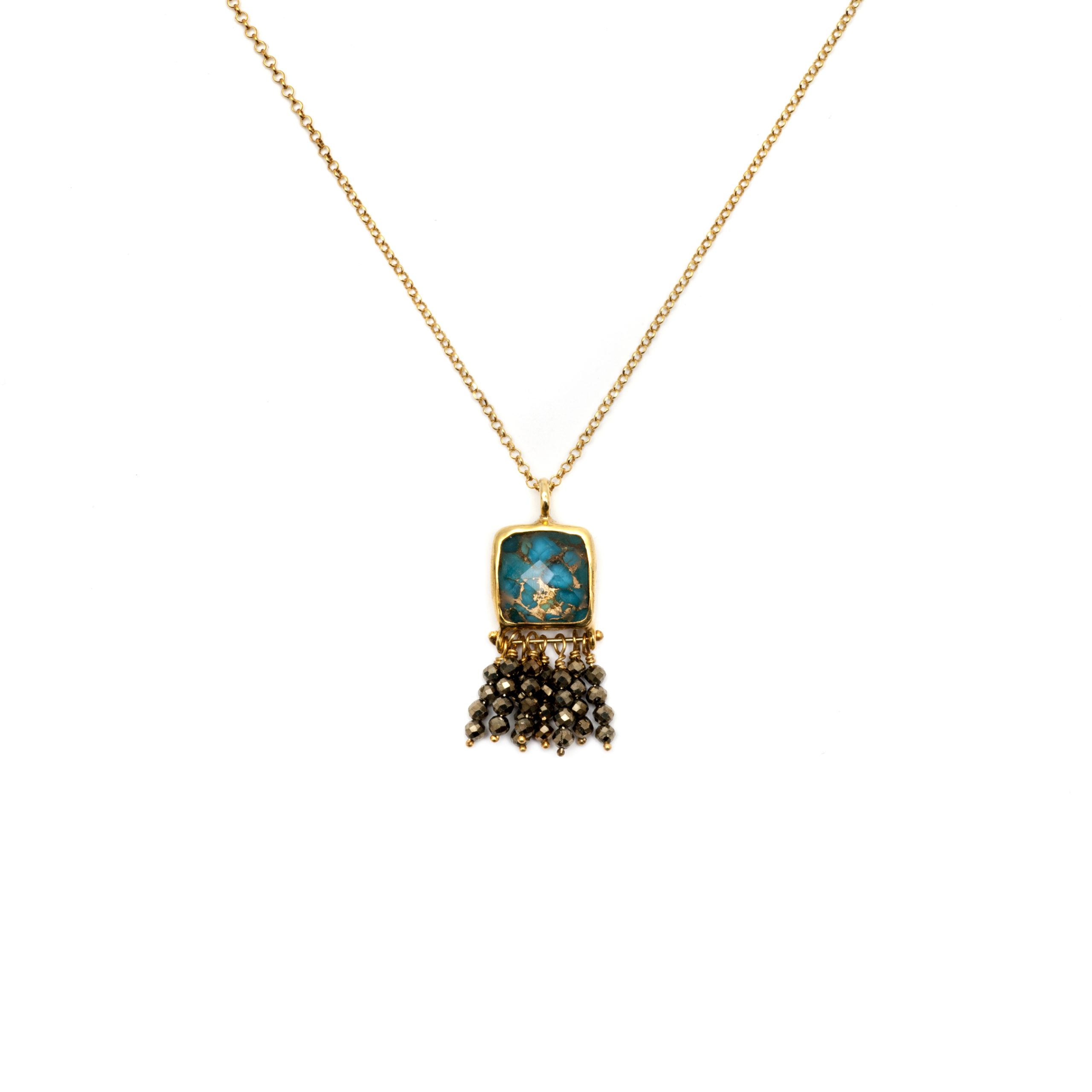 Copper turquoise pendant