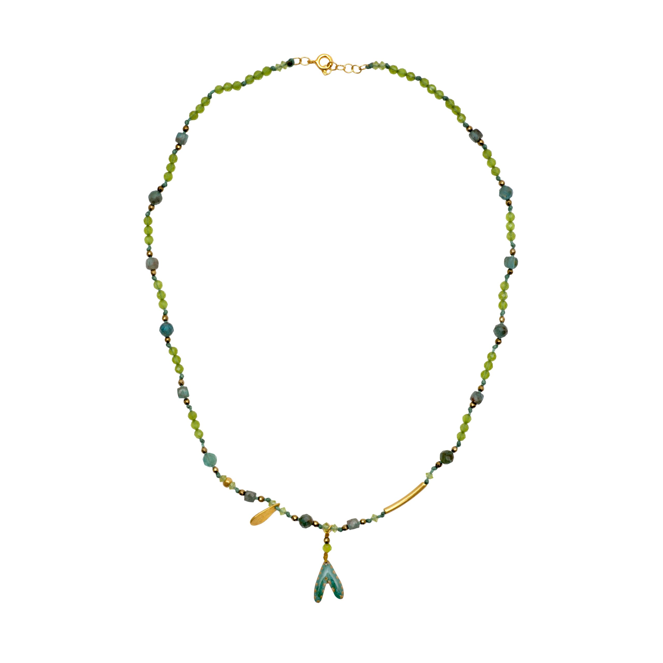 Peridot apatite necklace