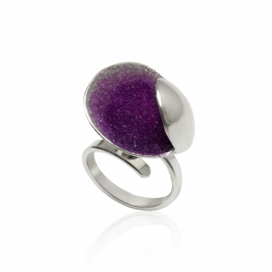 Purple crystal ring