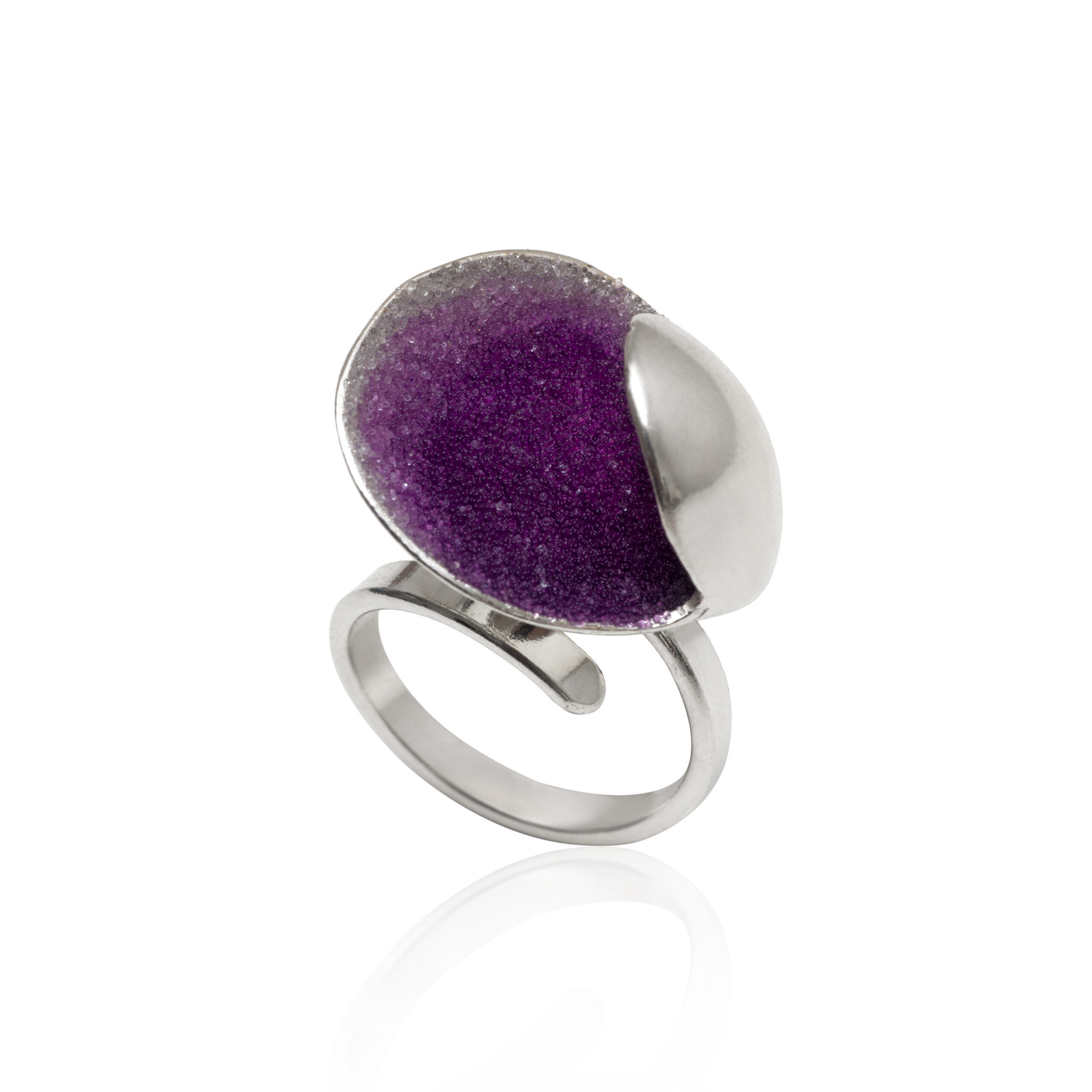 Purple crystal ring