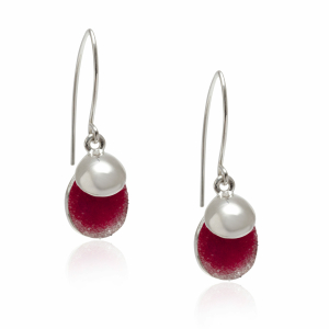 Red crystals earrings