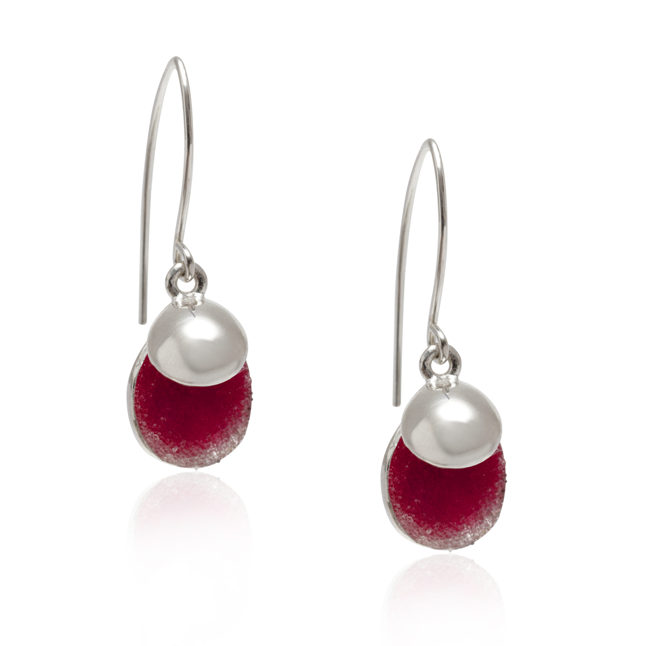 Red crystals earrings