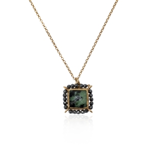Zoisite quartz pendant