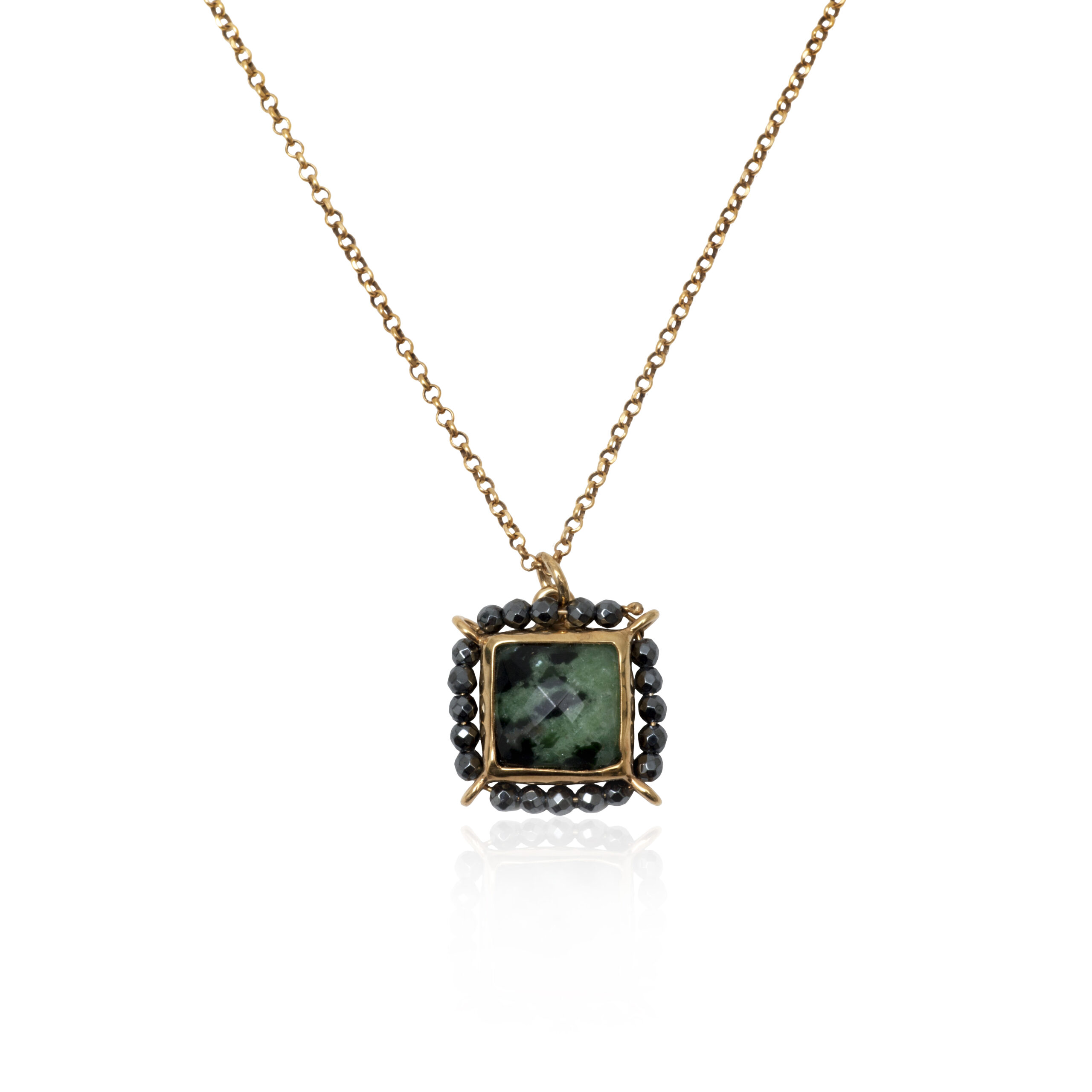 Zoisite quartz pendant