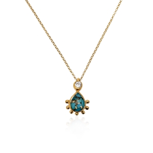 Copper turquoise pendant
