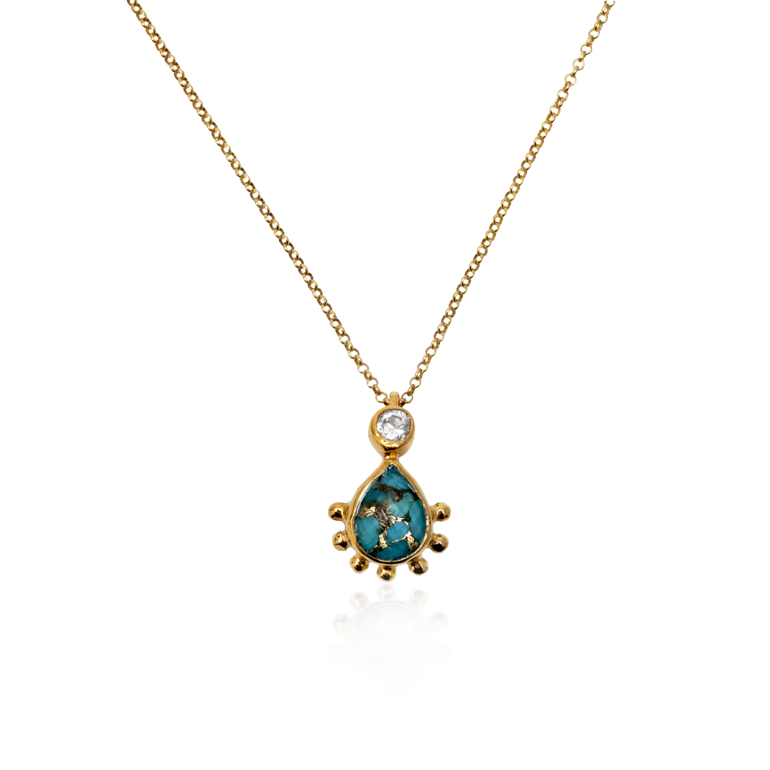 Copper turquoise pendant