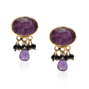 Ruby quartz earrings