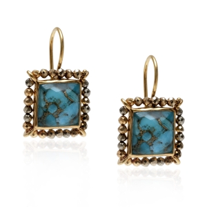 Copper turquoise earrings