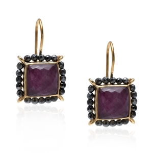 Ruby quartz earrings
