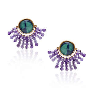 Azulicite and amethyst earrings