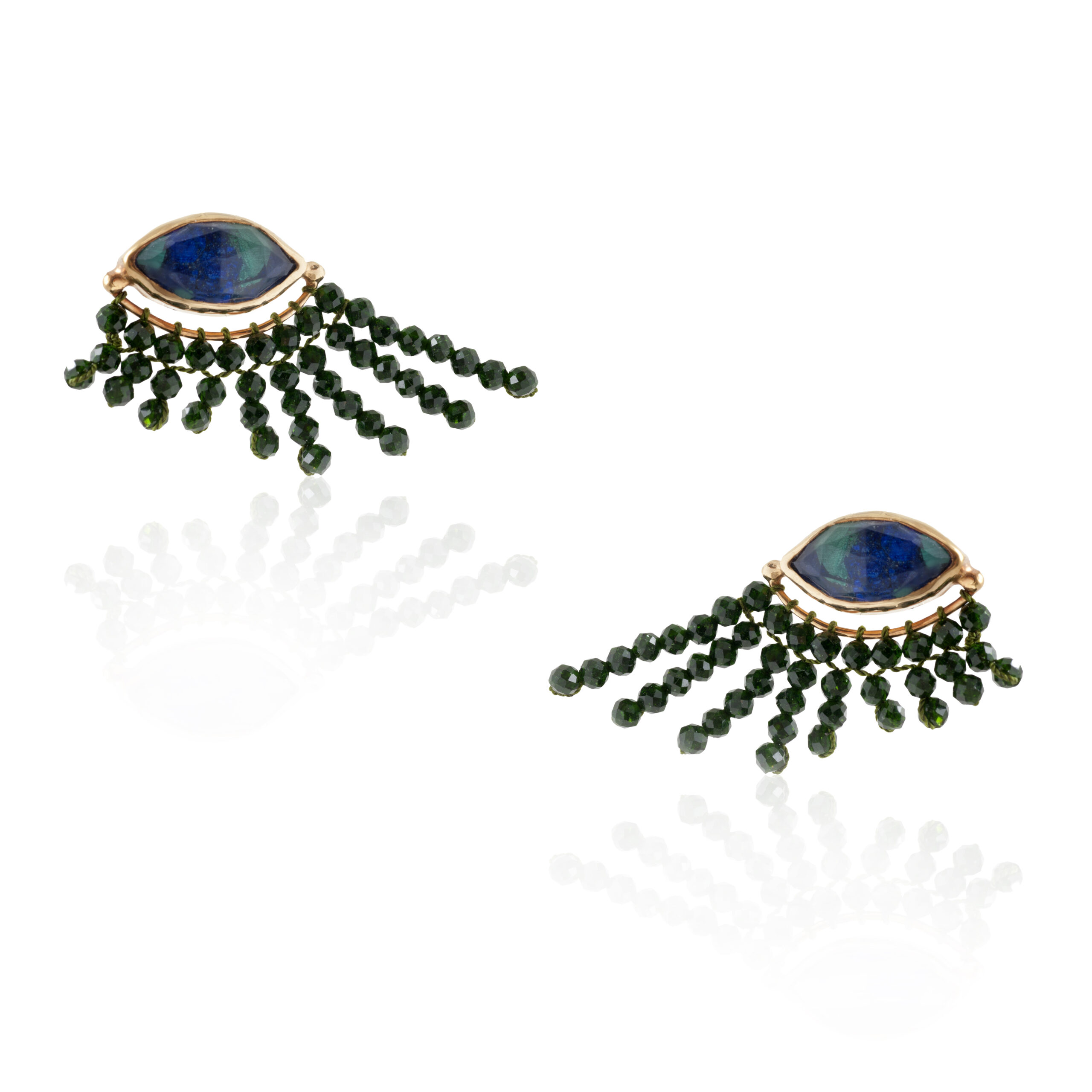 Azulicite and green zante earrings