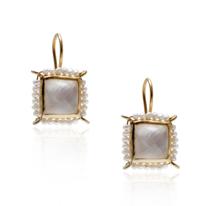 Mother of pearl square earrings