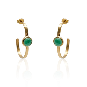 Green onyx hoops