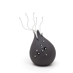 Dark grey pomegranate charm