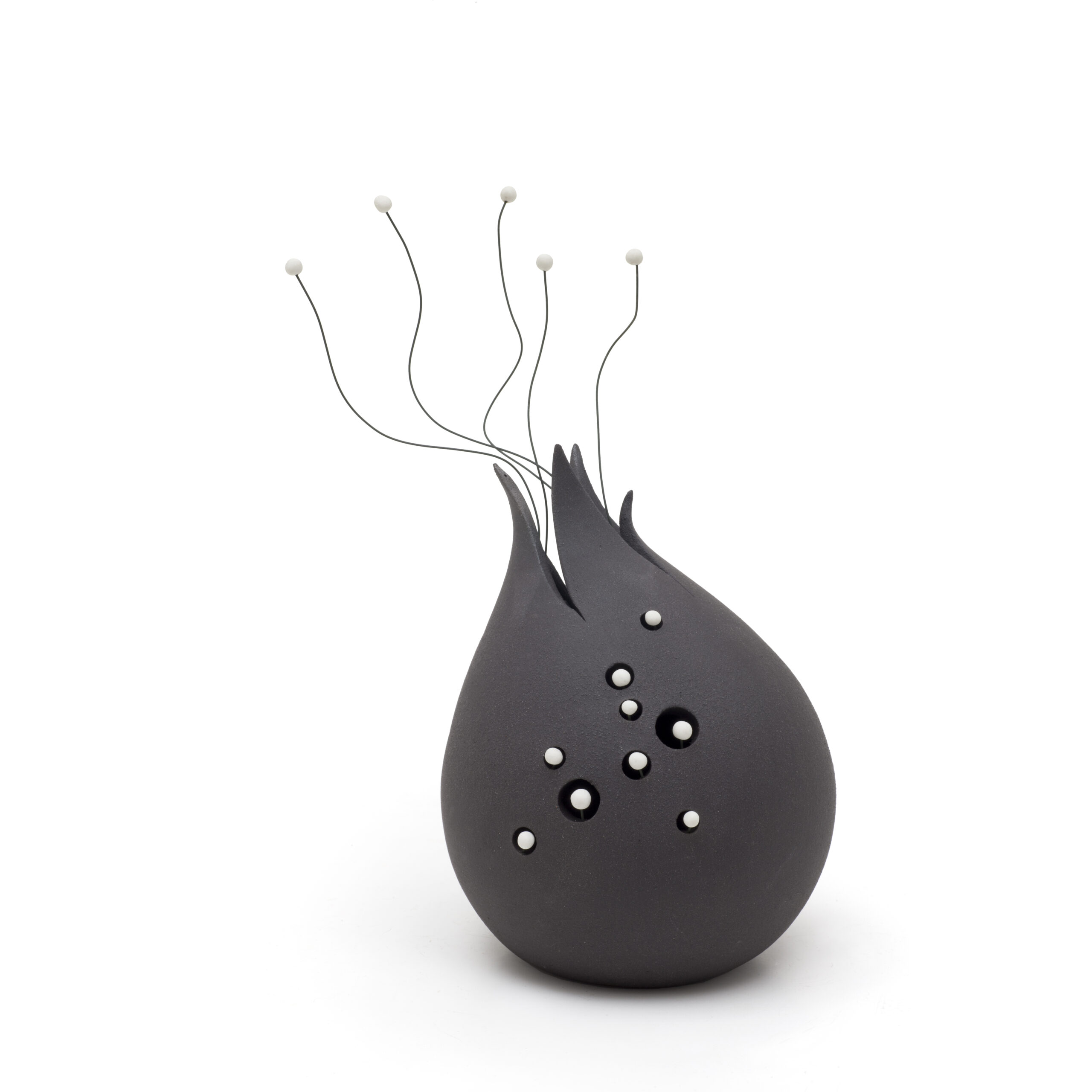 Dark grey pomegranate charm