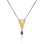 Geometric necklace with precious stone thumbnail 3