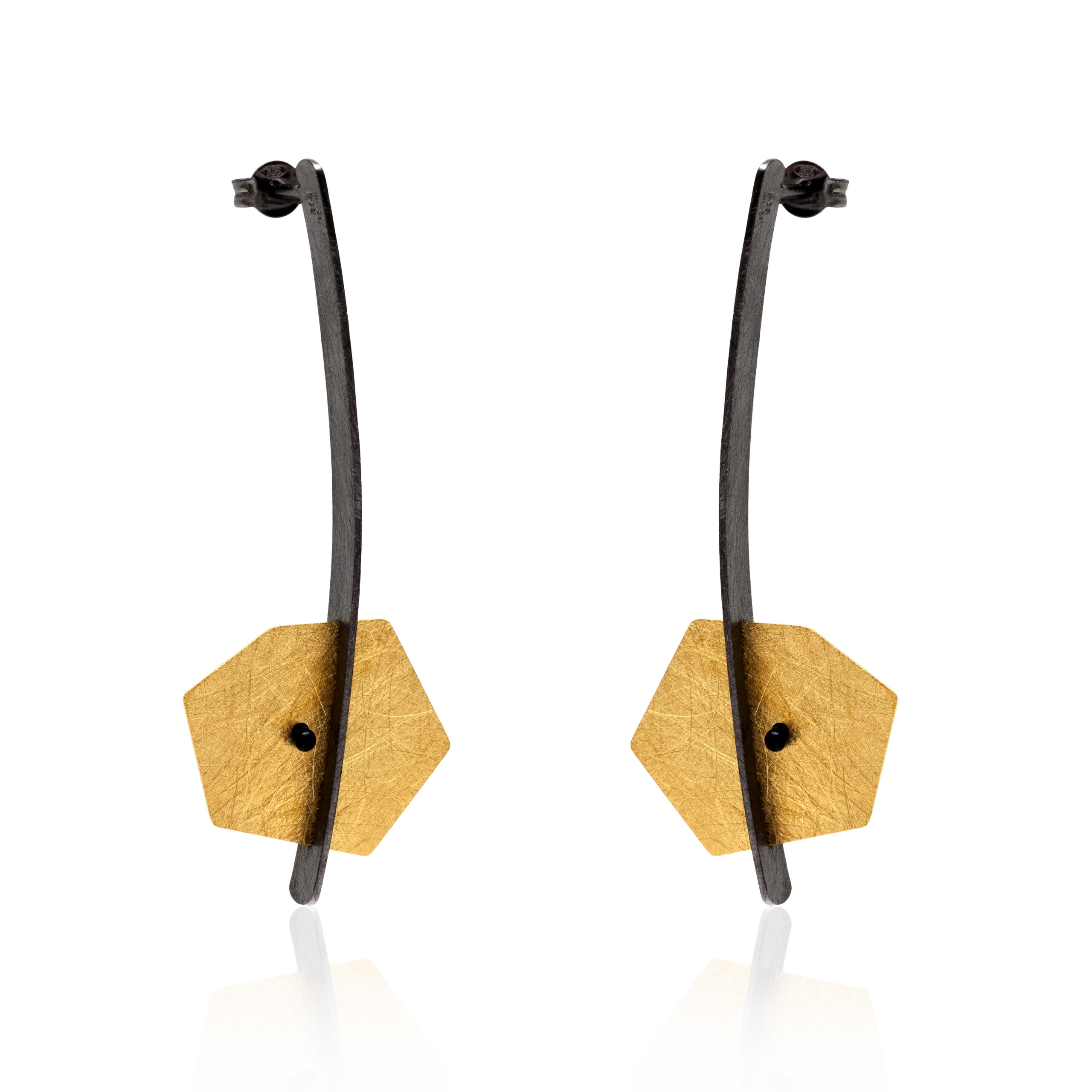 Hexagon earrings.