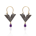 Geometric earrings with precious stones thumbnail 4
